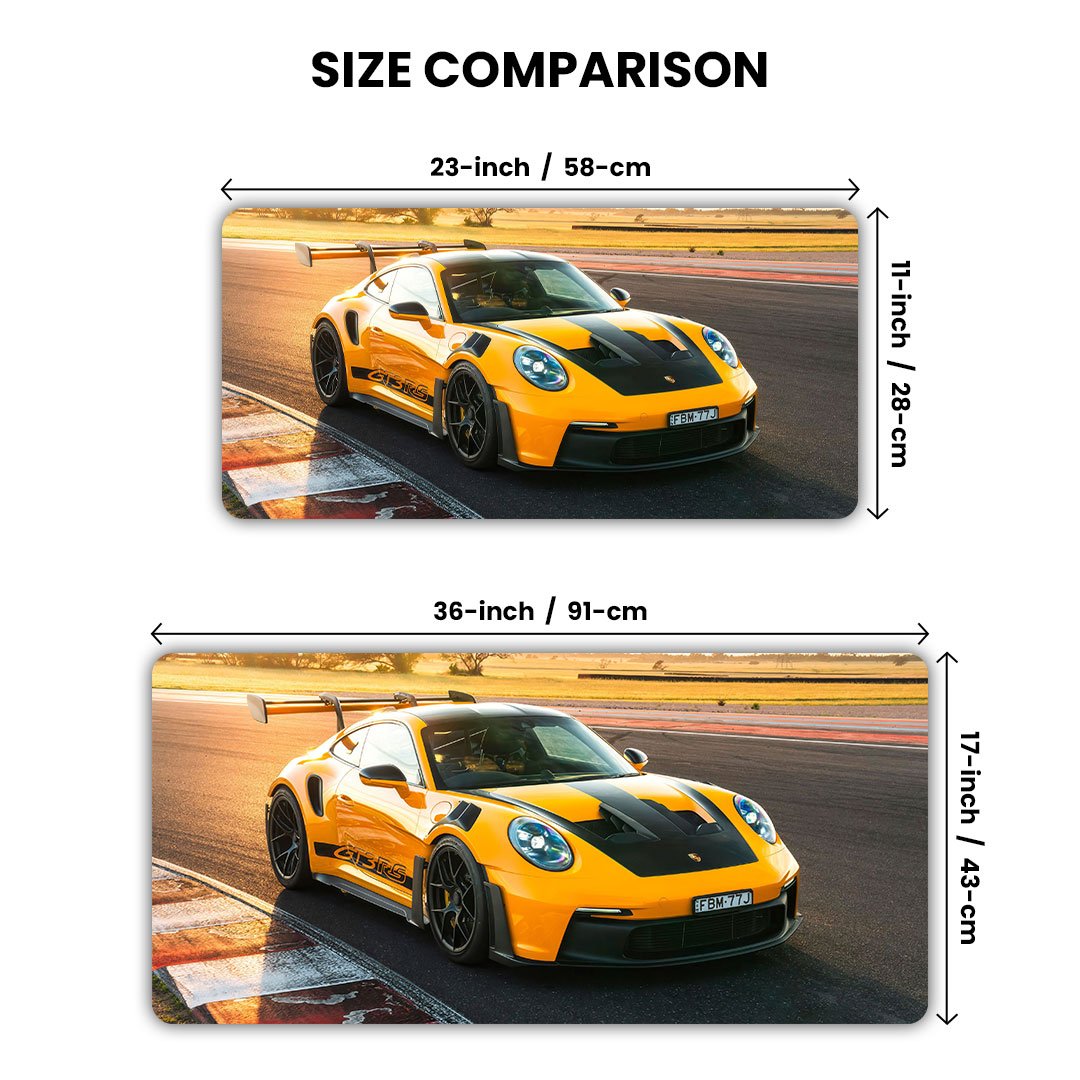 Porsche 911 GT3 RS Yellow Gaming Desk Mat