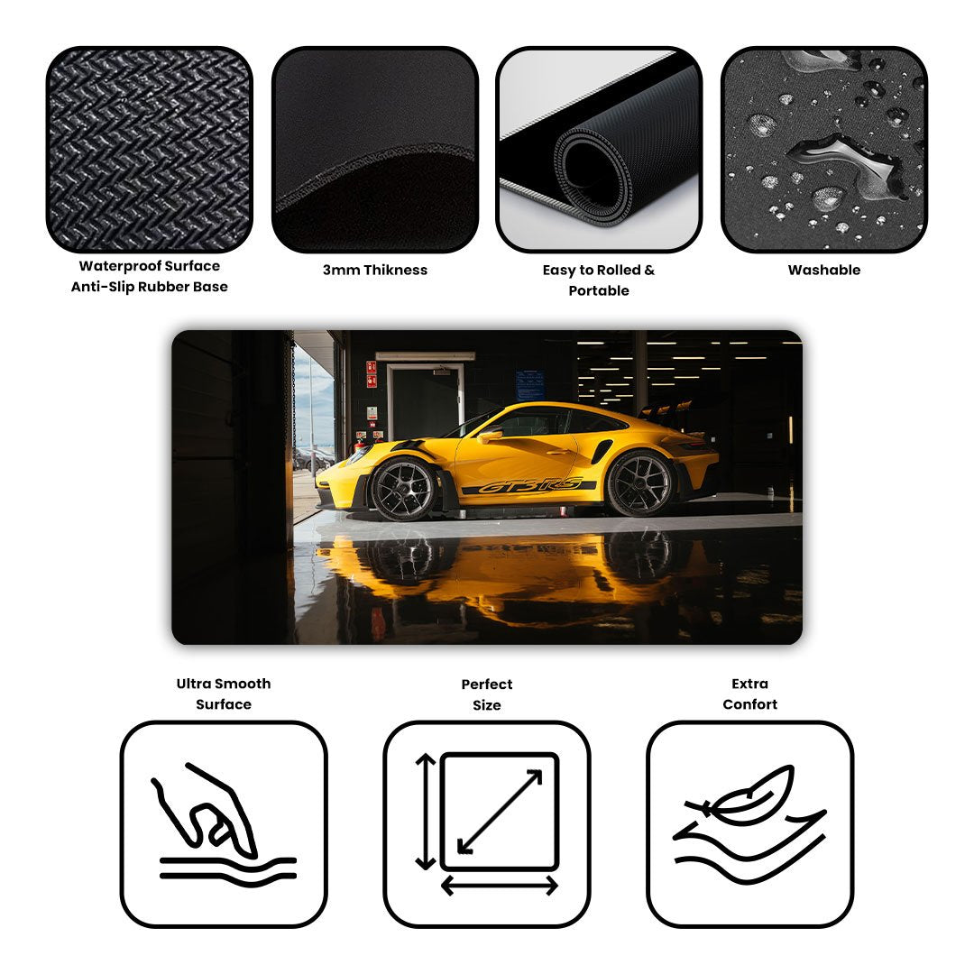 Porsche 911 GT3 RS Weissach Gaming Desk Mat