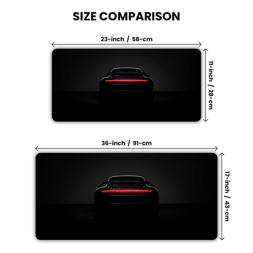 Porsche 911 Turbo Black Gaming Desk Mat