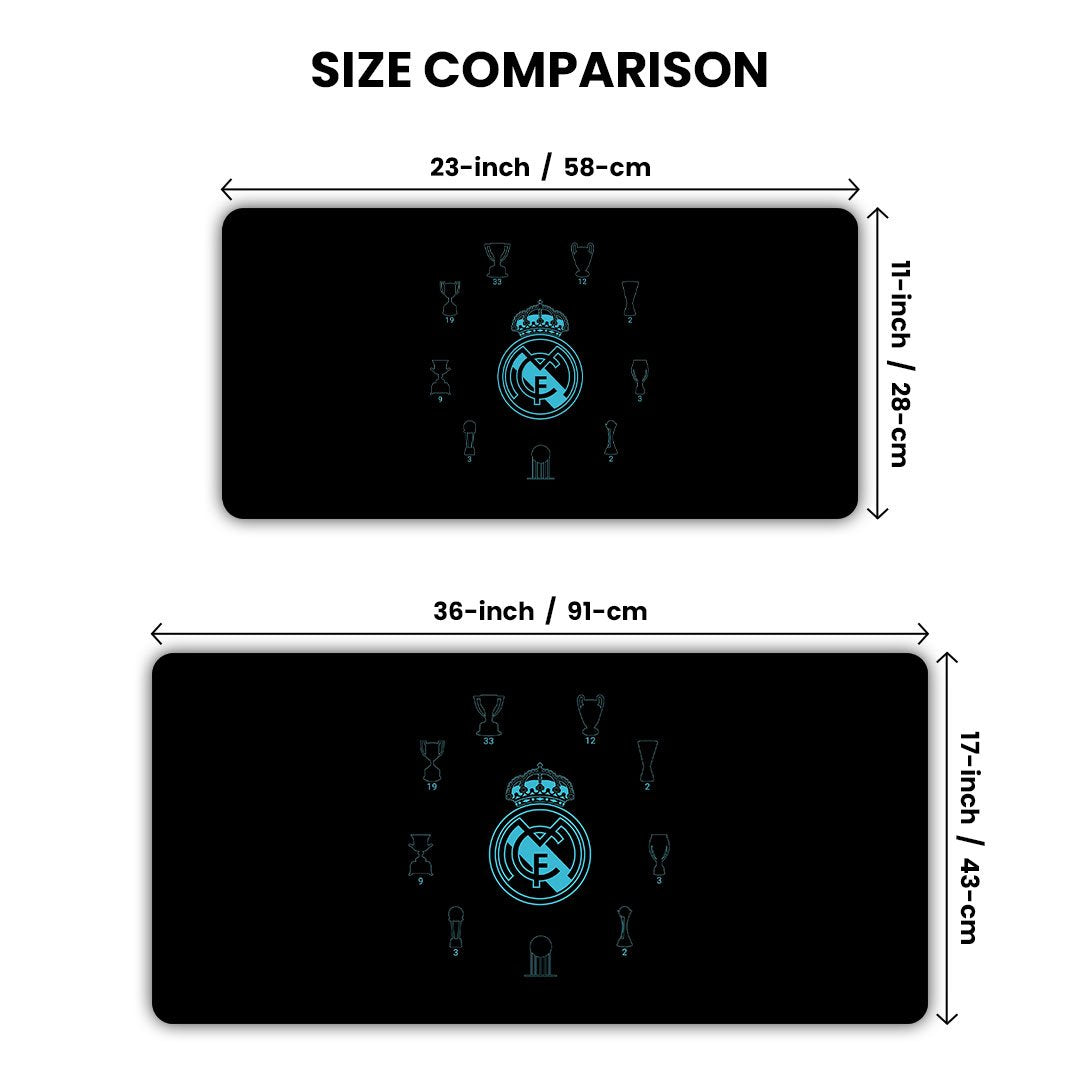 Real Madrid CF Black Gaming Desk Mat