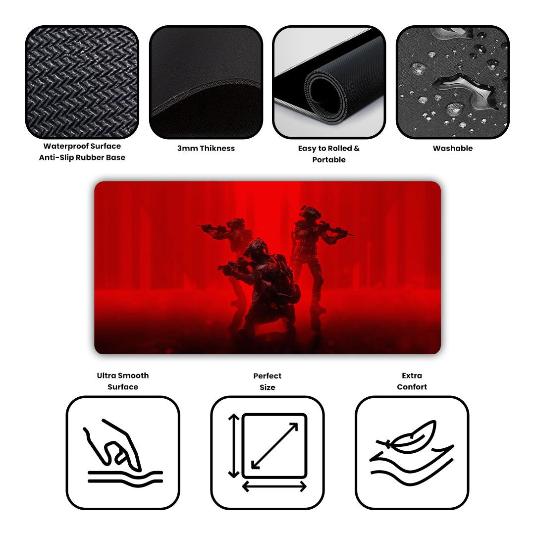 Military Soldier Gaming Desk Mat