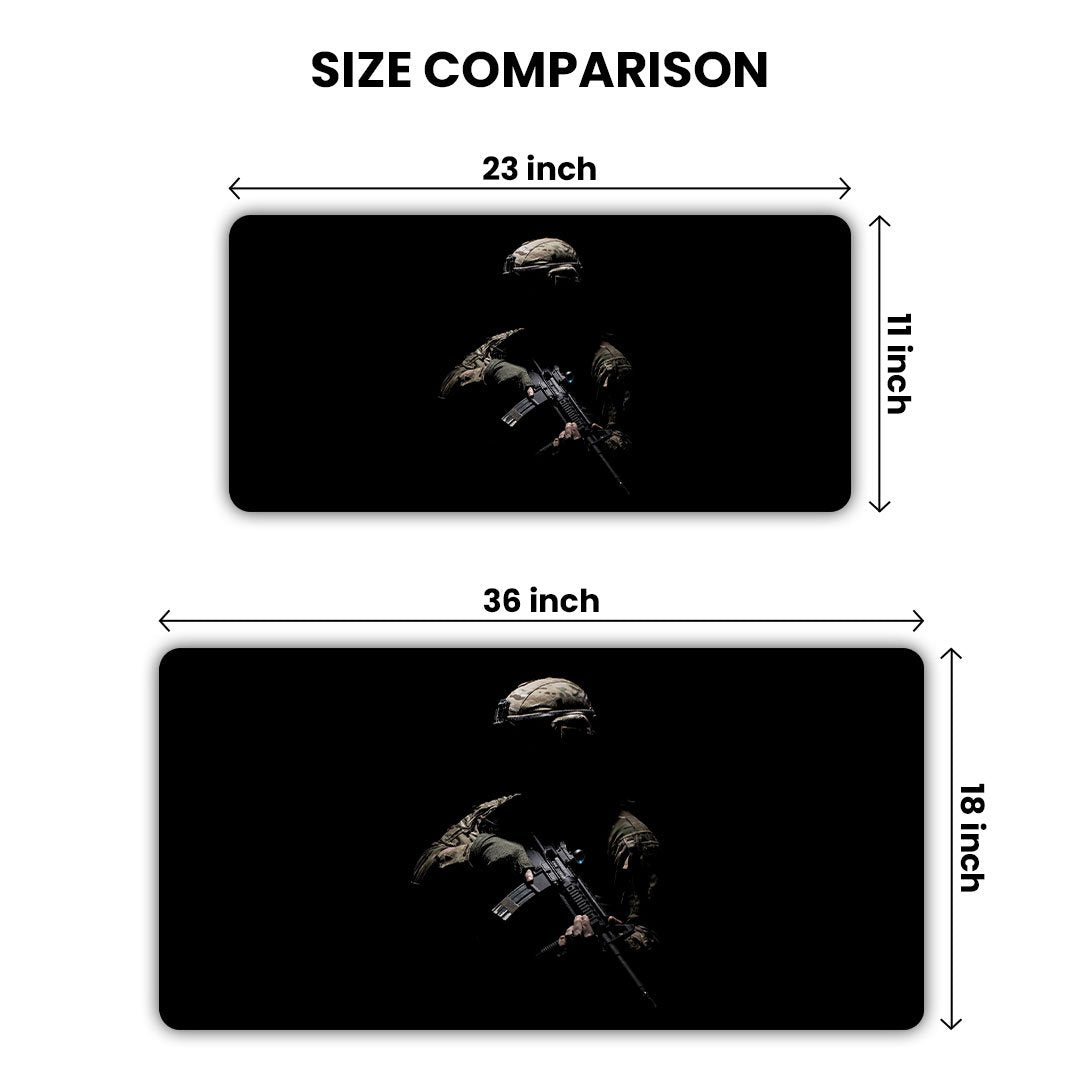 Soldier Military Gun War Gaming Desk Mat