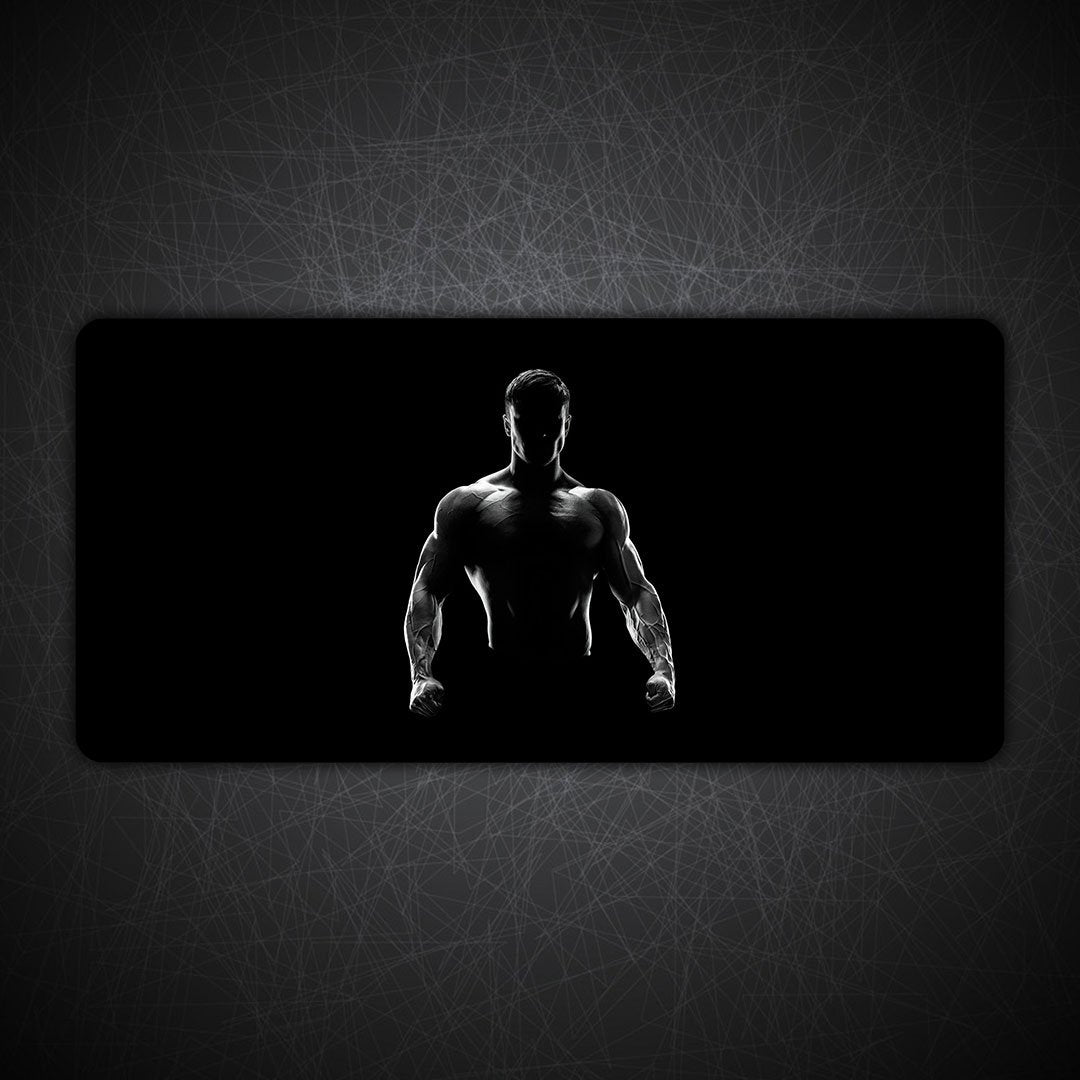 Bodybuilder Dark Gaming Desk Mat