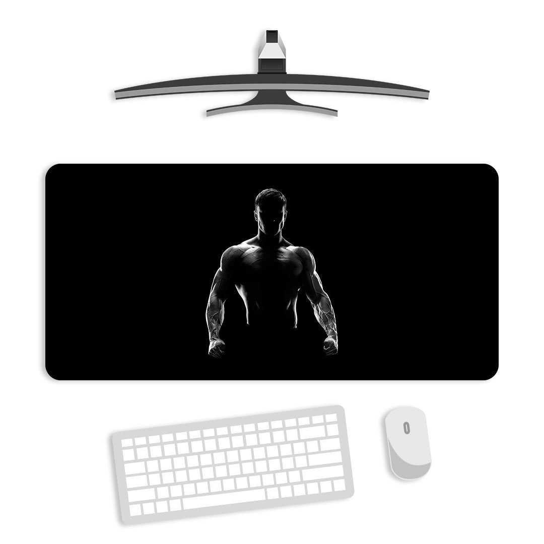 Bodybuilder Dark Gaming Desk Mat