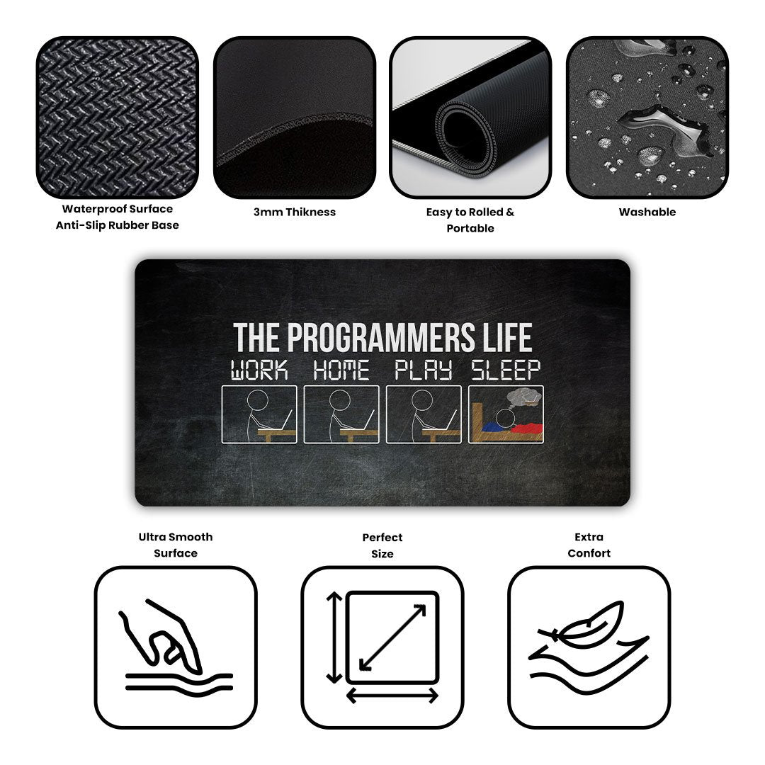 Programmer Life Gaming Desk Mat