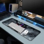 Black Asta Black Desk Mat