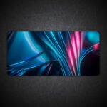 Futuristic Blue Abstract Desk Mat