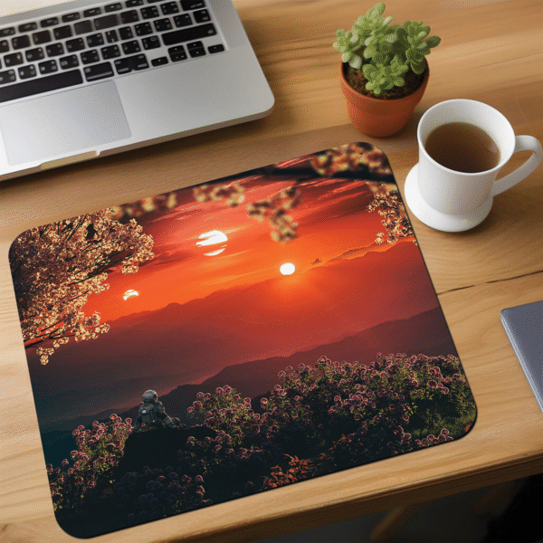 Astronaut Sunset Mouse Pad