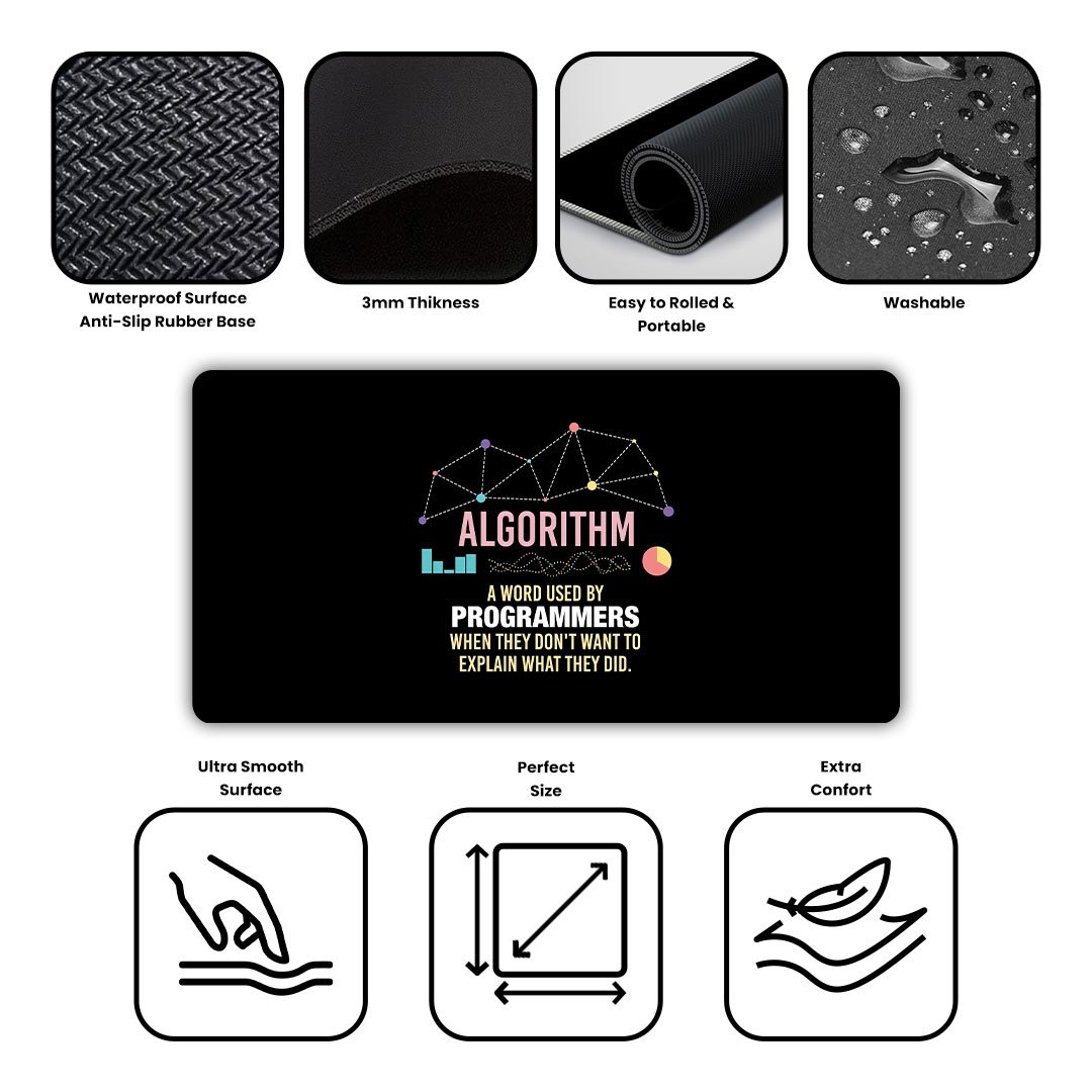 Algorithm Gaming Desk Mat Algorithm Gaming Desk Mat