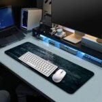 Stone Wall Dark Gaming Desk Mat