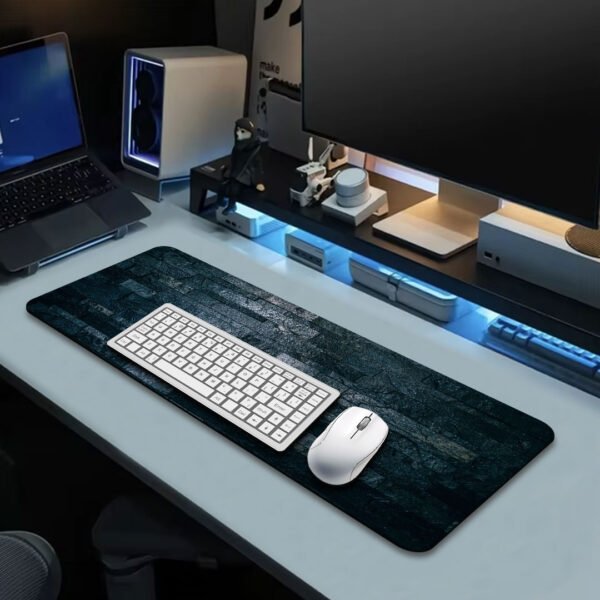 Stone Wall Dark Gaming Desk Mat