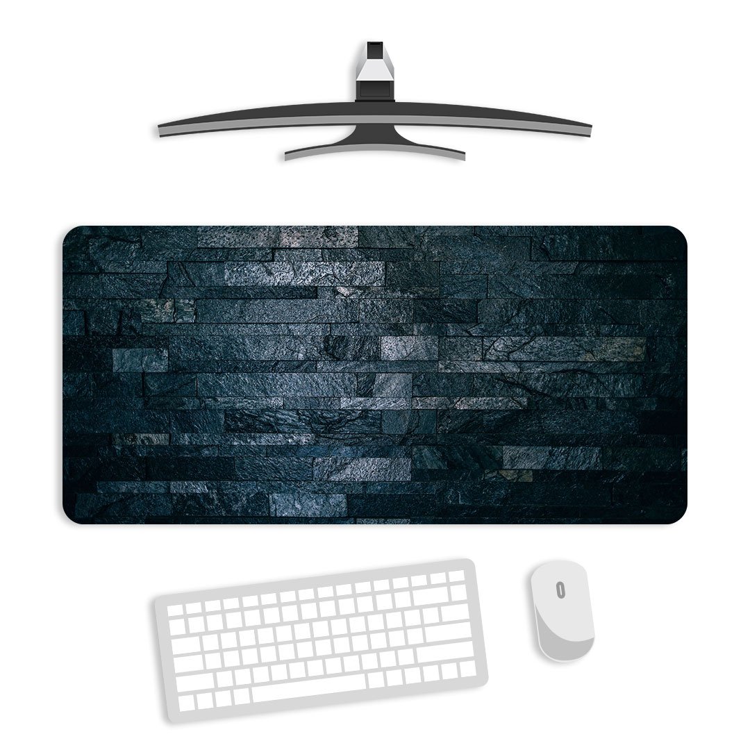 Stone Wall Dark Gaming Desk Mat Stone Wall Dark Gaming Desk Mat