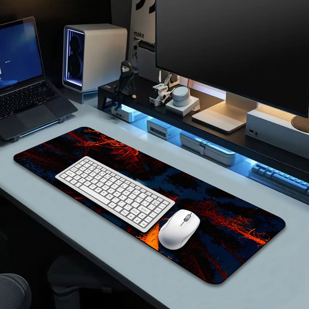 Full Moon Trees Sky View Gaming Desk Mat Full Moon Trees Sky View Gaming Desk Mat