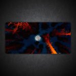 Full Moon Trees Sky View Gaming Desk Mat