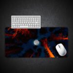 Full Moon Trees Sky View Gaming Desk Mat