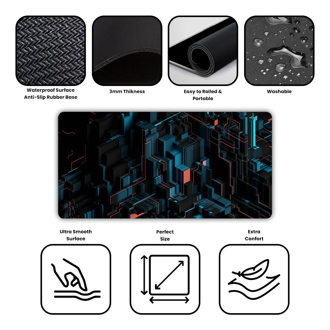 Geometric Abstract Gaming Desk Mat Geometric Abstract Gaming Desk Mat