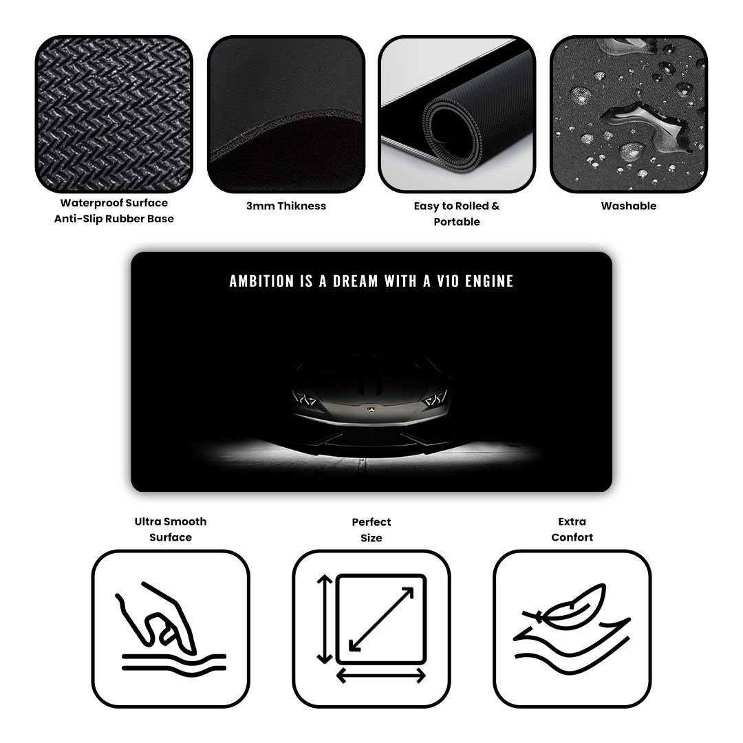 Lamborghini Huracan Gaming Desk Mat Lamborghini Huracan Gaming Desk Mat