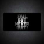 Motivational Dark Theme Gaming Desk Mat