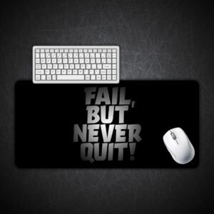Motivational Dark Theme Gaming Desk Mat