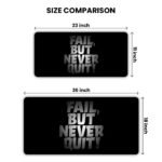 Motivational Dark Theme Gaming Desk Mat