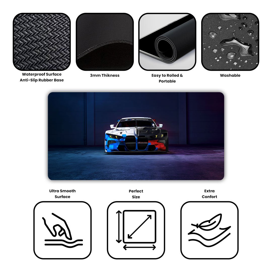 BMW M4 GT3 Gaming Desk Mat BMW M4 GT3 Gaming Desk Mat