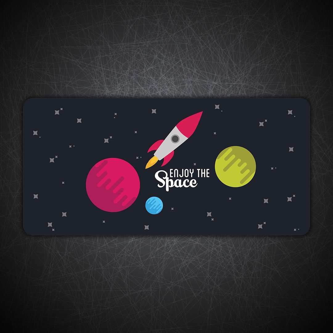 Spacecraft Rocket Planet Stars Gaming Desk Mat Spacecraft Rocket Planet Stars Gaming Desk Mat