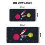 Spacecraft Rocket Planet Stars Gaming Desk Mat