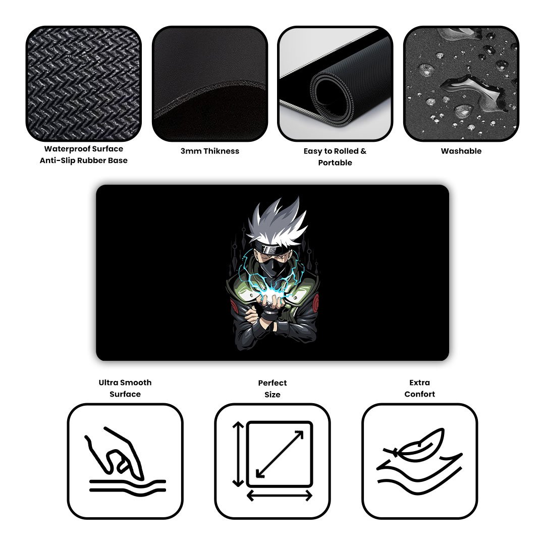 Kakashi Hatake Nuruto Gaming Desk Mat Kakashi Hatake Nuruto Gaming Desk Mat