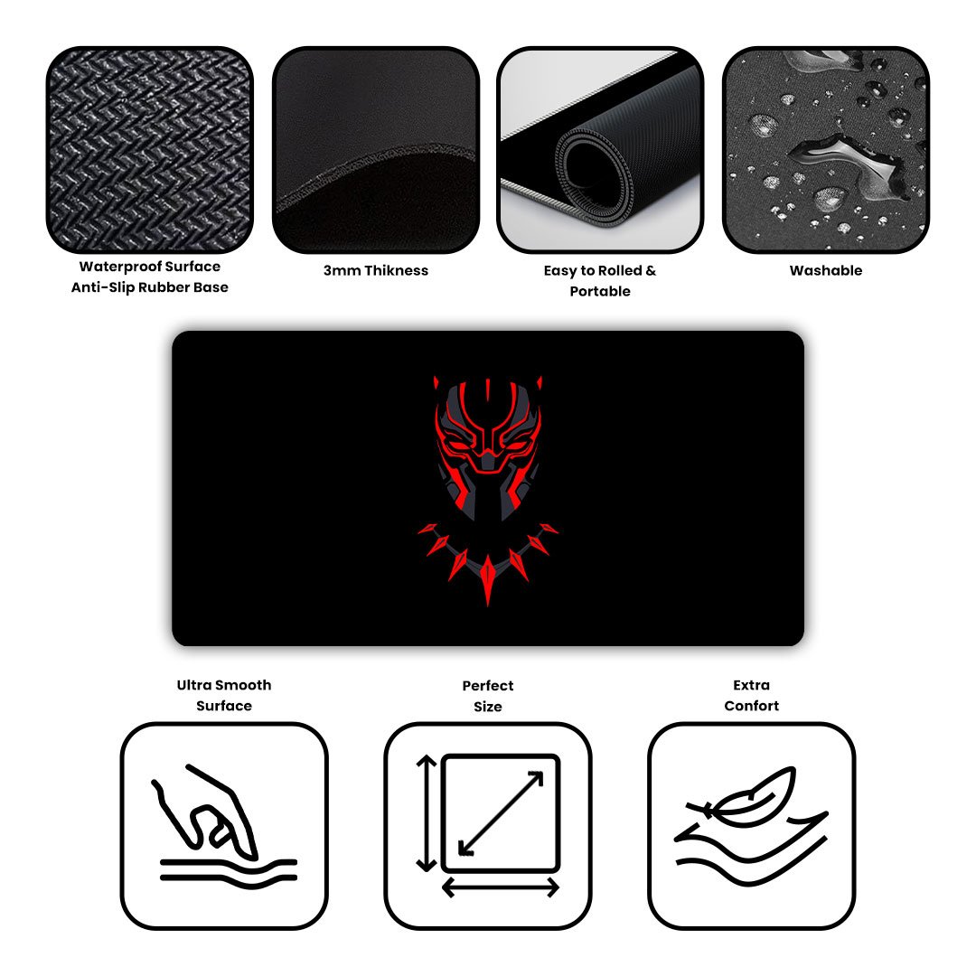 76.6Black Panther Marvel Gaming Desk Mat Black Panther Marvel Gaming Desk Mat