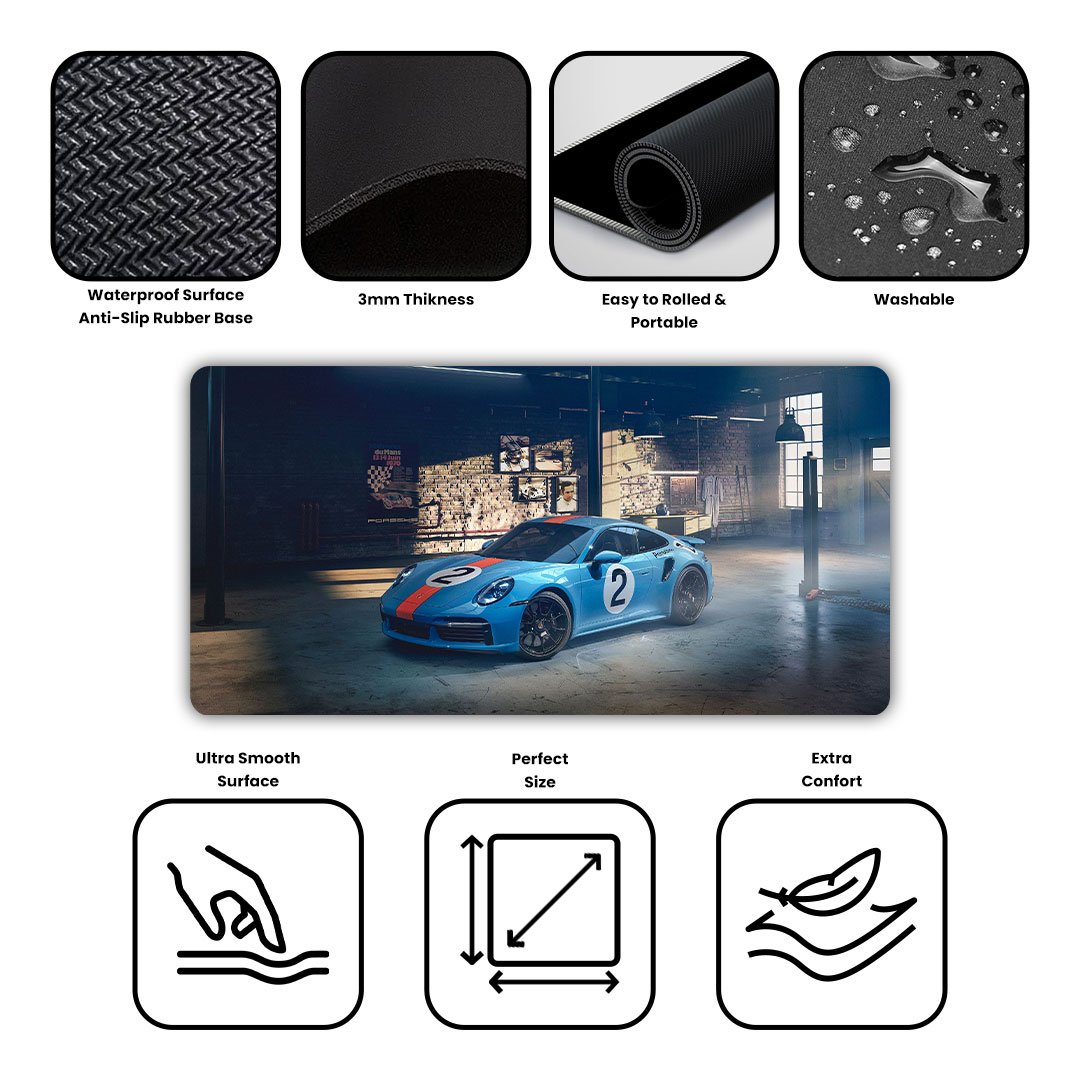Porsche 911 Turbo S Pedro Rodrguez Gaming Desk Mat Porsche 911 Turbo S Pedro Rodrguez Gaming Desk Mat
