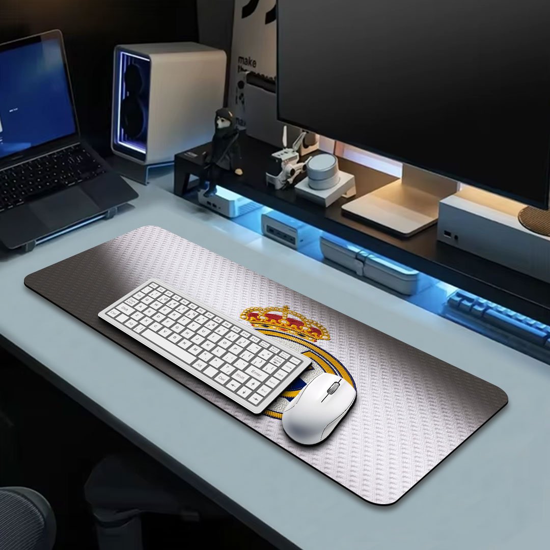 Real Madrid White Theme Gaming Desk Mat Real Madrid White Theme Gaming Desk Mat
