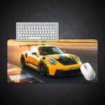 Porsche 911 GT3 RS Yellow Gaming Desk Mat