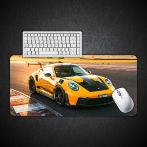 Porsche 911 GT3 RS Yellow Gaming Desk Mat