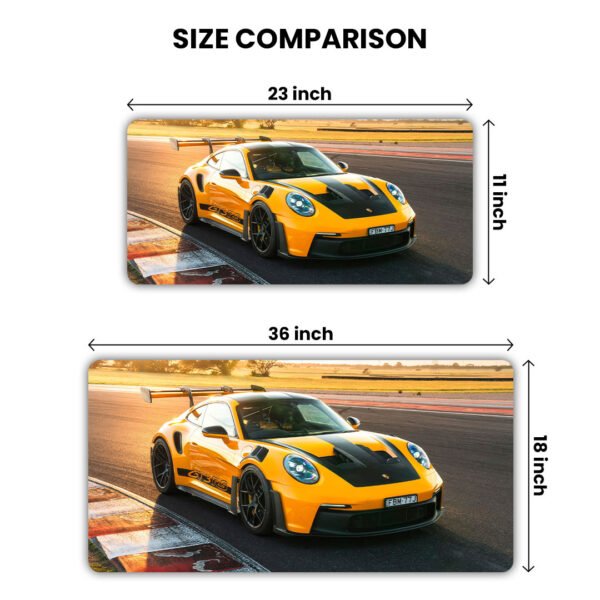 Porsche 911 GT3 RS Yellow Gaming Desk Mat