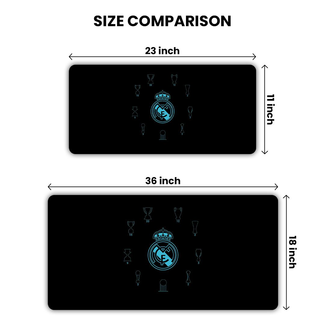 Real Madrid CF Black Gaming Desk Mat Real Madrid CF Black Gaming Desk Mat