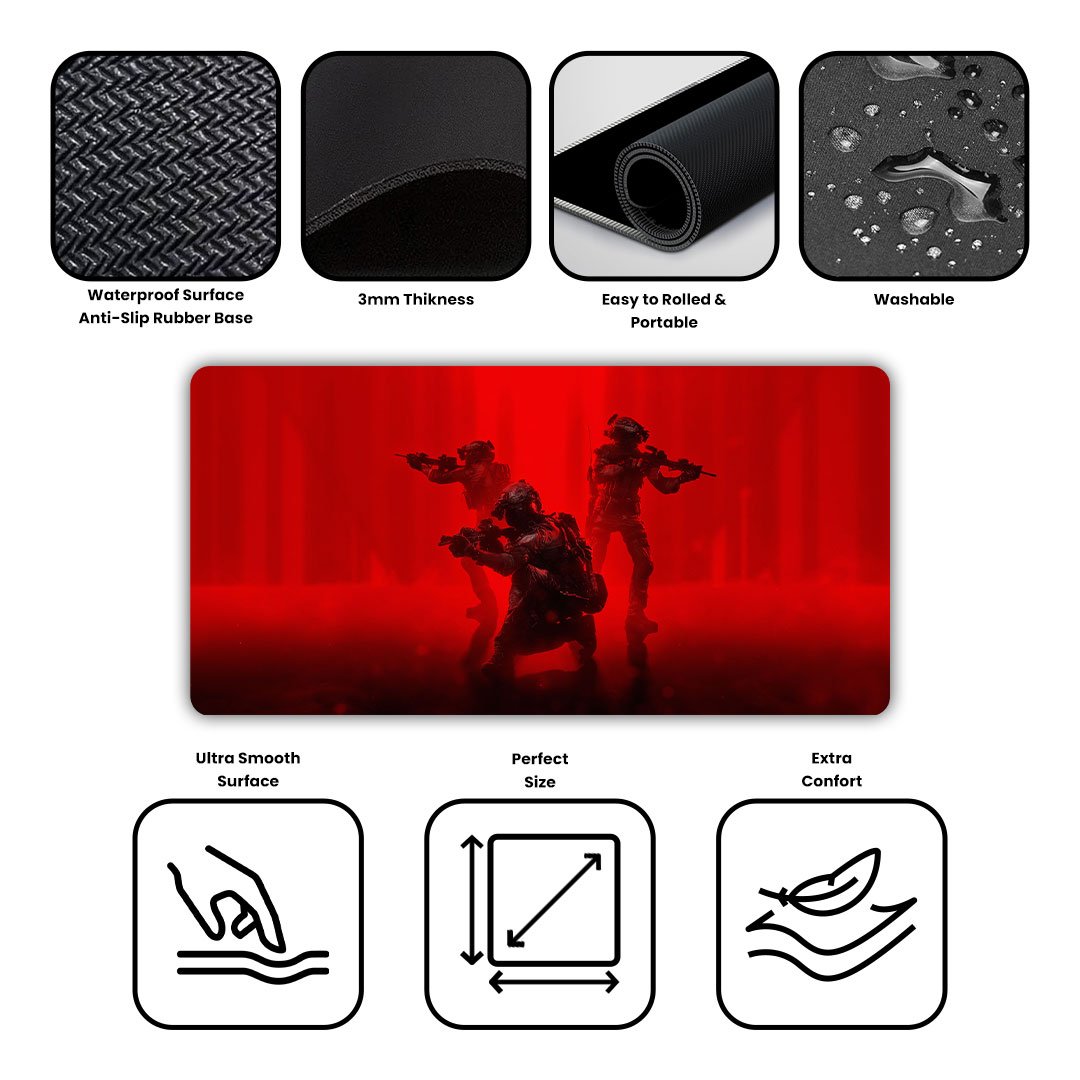 Military Soldier Gaming Desk Mat Military Soldier Gaming Desk Mat