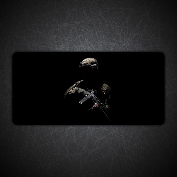 Soldier Military Gun War Gaming Desk Mat