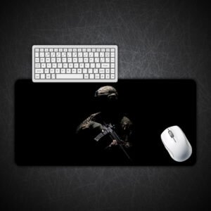 Soldier Military Gun War Gaming Desk Mat