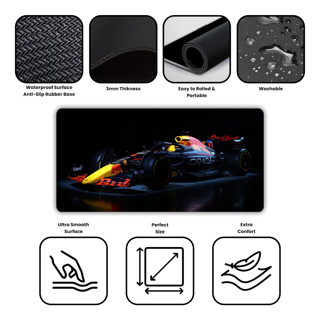 Red Bull RB18 F1 Car Gaming Desk Mat Red Bull RB18 F1 Car Gaming Desk Mat