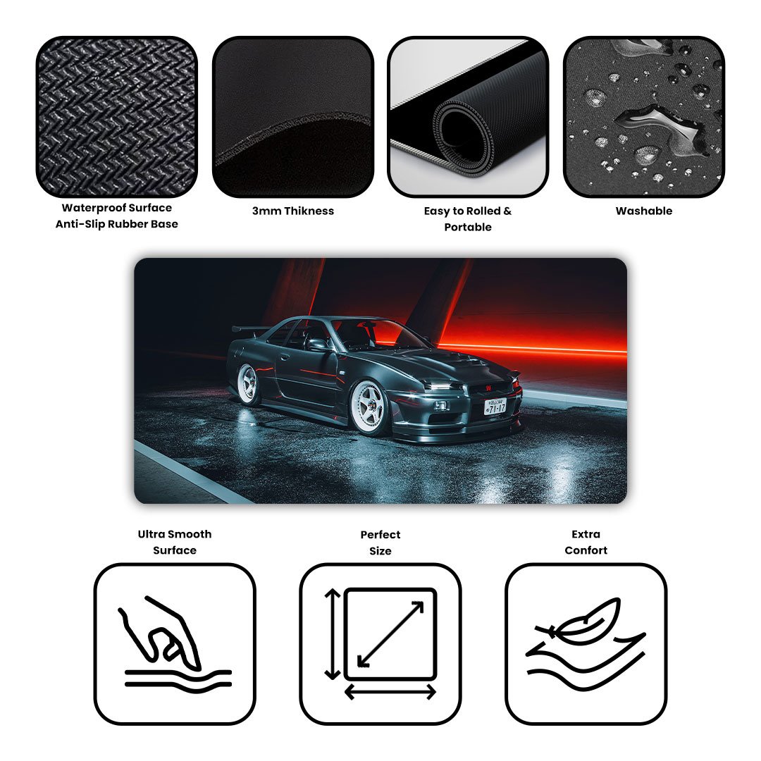 Nissan Skyline GTR Gaming Desk Mat Nissan Skyline GTR Gaming Desk Mat