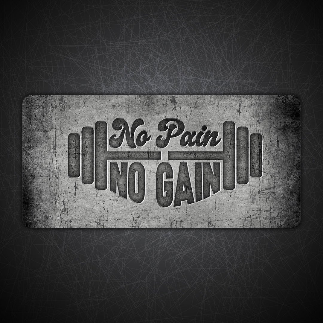 No Pain No Gain Gaming Desk Mat No Pain No Gain Gaming Desk Mat