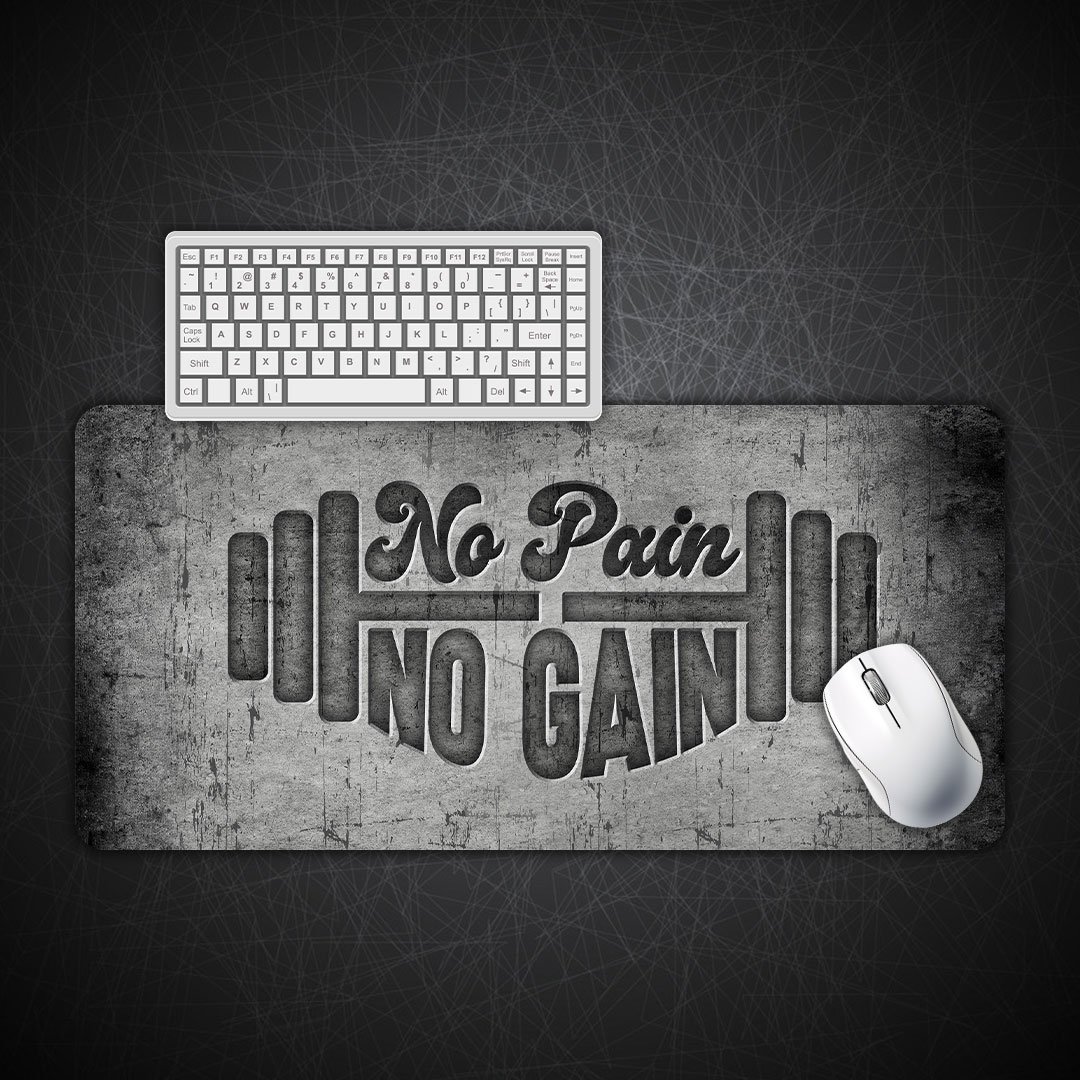 No Pain No Gain Gaming Desk Mat No Pain No Gain Gaming Desk Mat