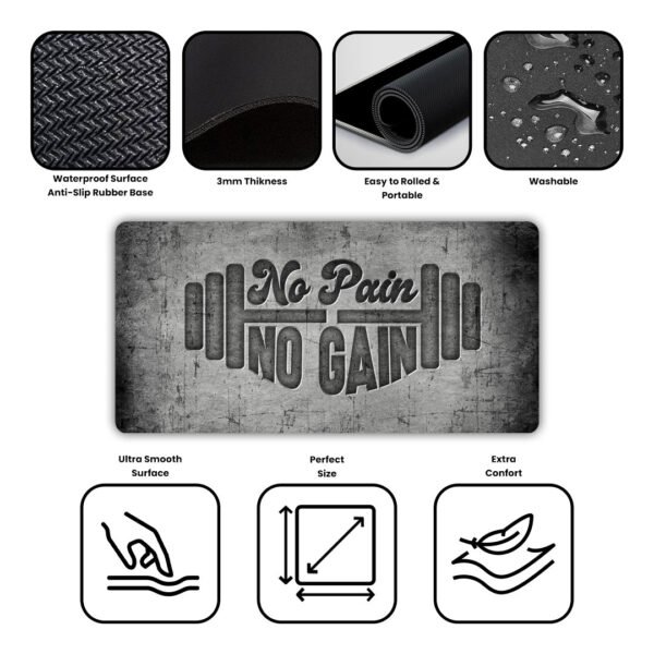 No Pain No Gain Gaming Desk Mat