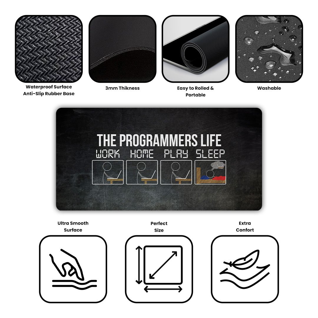 Programmer Life Gaming Desk Mat Programmer Life Gaming Desk Mat