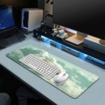 Retro Cloudscape Gaming Desk Mat