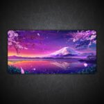 Violet Fuji Sunset Desk Mat