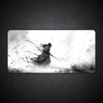 Shadow Samurai Ink Art Desk Mat