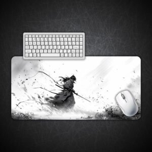 Shadow Samurai Ink Art Desk Mat