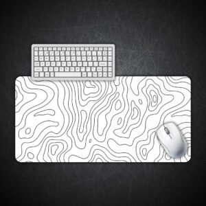 Topography Light Aesthetic Gaming Desk Mat