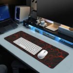 Topography Red Aesthetic Gaming Desk Mat